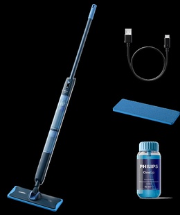  Philips | Electric Mop | XV5113/01 OneUp 5000 Series | Cordless operating | Operating time (max) 70 min | Blue/Black  Hover