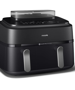  Philips | Dual Basket Airfryer | NA551/00 5000 Series | Power 2750 W | Capacity 9 L | RapidAir Plus and Air Steam | Black  Hover