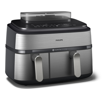  Philips Dual Basket Airfryer | NA555/00 5000 series | Power 2750 W | Capacity 9 L | RapidAir Plus | Silver