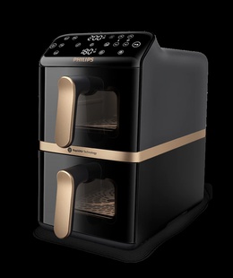  Philips Dual Basket Airfryer | NA462/70 4000 Series | Power 2750 W | Capacity 10 L | Rapid Air technology | Black  Hover