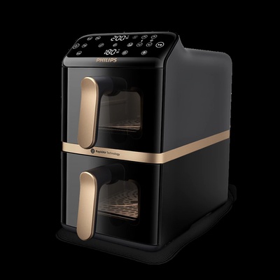  Philips Dual Basket Airfryer | NA462/70 4000 Series | Power 2750 W | Capacity 10 L | Rapid Air technology | Black