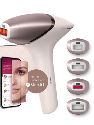 Epilātors Philips IPL Hair Removal Device with SenseIQ | BRI977/00 Lumea 9900 Series | Bulb lifetime (flashes) 450.000 | Number of power levels 5 | Rose  Hover