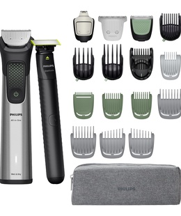  Philips All-in-One Hair Trimmer | MG9557 | Cordless | Wet & Dry | Number of length steps 27 | Black/Silver  Hover