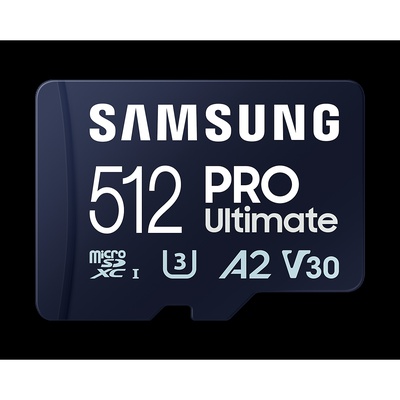  Samsung | MicroSD Card with Card Reader | PRO Ultimate | 512 GB | microSDXC Memory Card | Flash memory class U3