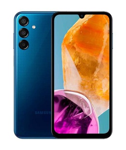 Telefons Samsung Galaxy M15 (M156) | Dark Blue | 6.5  | Super AMOLED | 1080 x 2340 pixels | Mediatek | Dimensity 6100+ (6 nm) | Internal RAM 4 GB | 128 GB | microSDXC | Dual SIM | Nano-SIM | 4G | 5G | Main camera resolution 50+5+2 MP | Secondary camera resolution 13 MP | Android | 14 | 6000 mAh  Hover