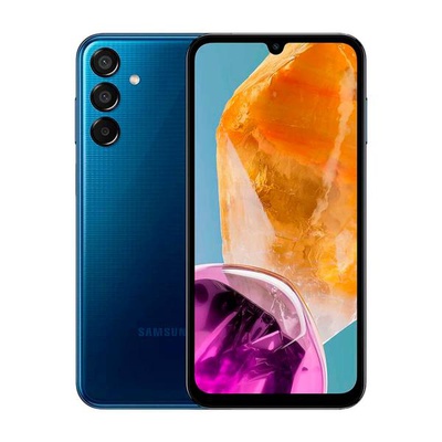 Telefons Samsung Galaxy M15 (M156) | Dark Blue | 6.5  | Super AMOLED | 1080 x 2340 pixels | Mediatek | Dimensity 6100+ (6 nm) | Internal RAM 4 GB | 128 GB | microSDXC | Dual SIM | Nano-SIM | 4G | 5G | Main camera resolution 50+5+2 MP | Secondary camera resolution 13 MP | Android | 14 | 6000 mAh