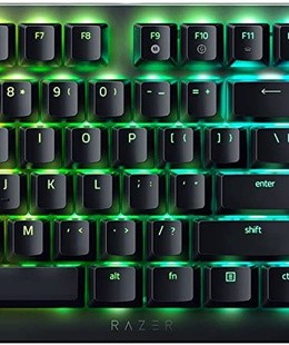 Tastatūra Razer Gaming Keyboard  Deathstalker V2 Gaming Keyboard Ultra-Slim Casing with Durable Aluminum Top Plate; Laser-Etched Keycaps with Ultra-Durable Coating RGB LED light US Wired Black Bluetooth Numeric keypad Optical Switches (Linear)  Hover