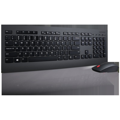 Tastatūra Lenovo | Professional | Professional Wireless Keyboard and Mouse Combo - US English with Euro symbol | Keyboard and Mouse Set | Wireless | Mouse included | US | Black | US English | Numeric keypad | Wireless connection