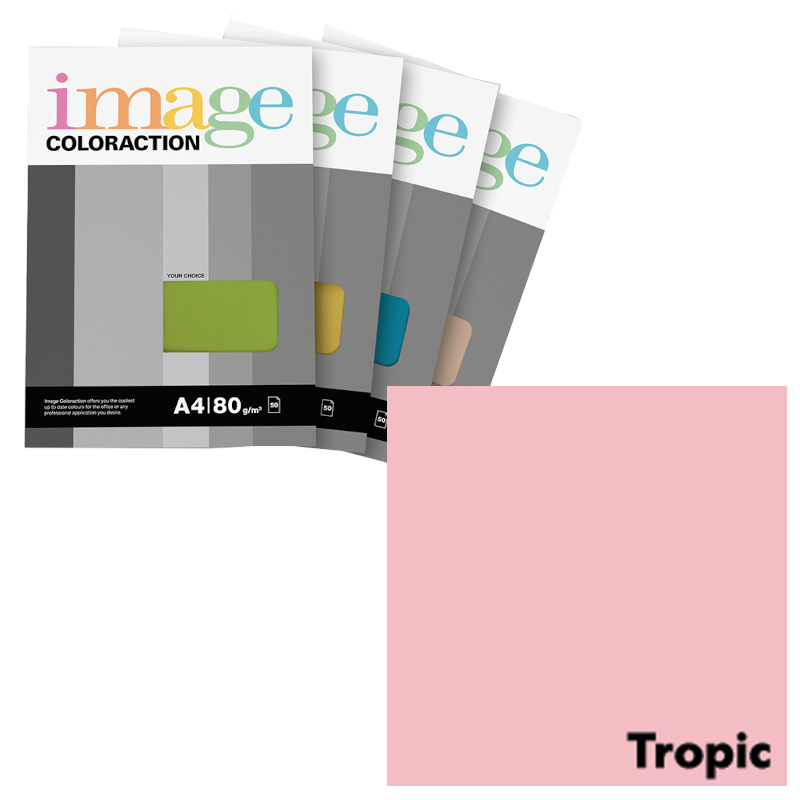  Krāsains papīrs A4, 50 loksnes, 80g/m2, bāli rozā krāsa, Image Coloraction