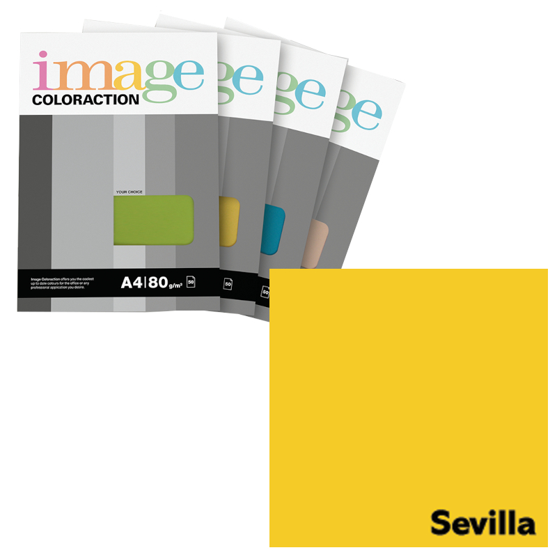  Krāsains papīrs A4, 50 loksnes, 80g/m2, tumši dzeltena krāsa, Image Coloraction