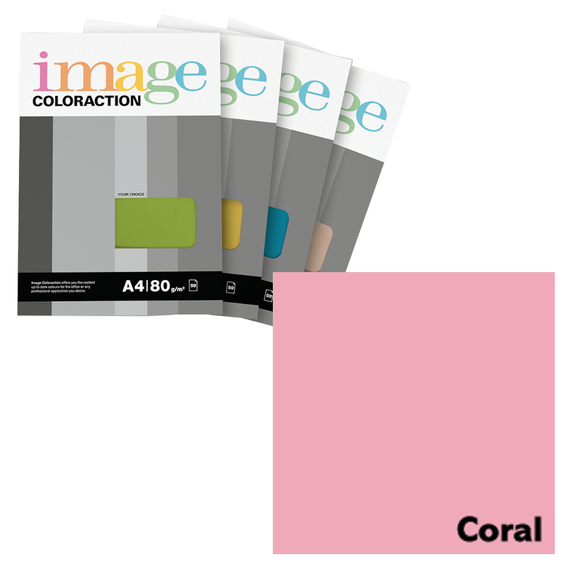  Krāsains papīrs A4, 50 loksnes, 80g/m2, gaiši rozā krāsa, Image Coloraction