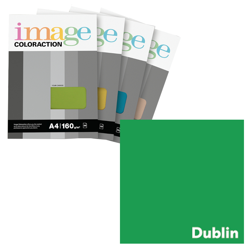  Krāsains papīrs A4, 50 loksnes, 160g/m2, tumši zaļa krāsa, Image Coloraction