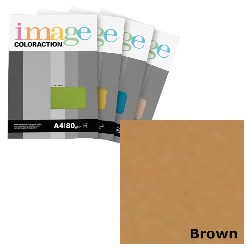  Krāsains papīrs A4, 50 loksnes, 80g/m2, brūna krāsa, Image Coloraction