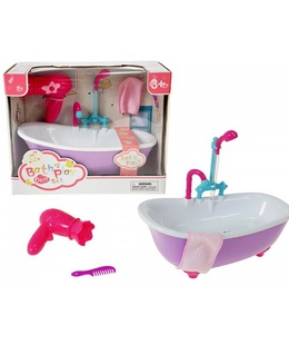  Leļļu vanna ar aksesuāriem gaisma, skaņa, no du&scaron;as tek ūdens (ar baterijām) 29 cm 613591  Hover