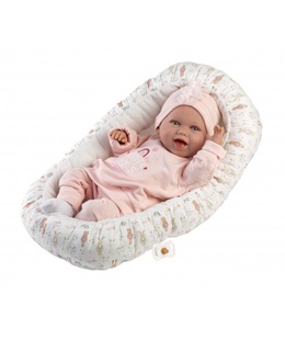  Lelle zīdainis Mimi 42 cm (spilvens, smejas, runā, ar mānekli, mīkstais ķermenis) Spānija LL74122  Hover