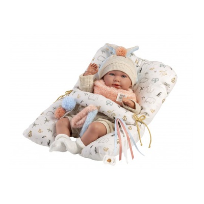  Lelle zīdainis Mimi 42 cm (spilvens, raud, runā, ar mānekli, mīkstais ķermenis) Spānija LL74128